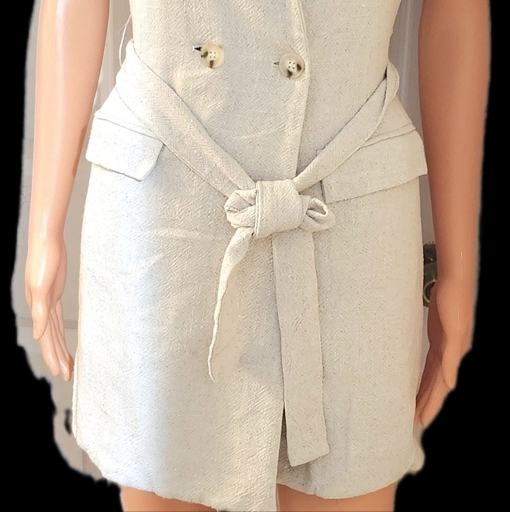 Zara Cream Belted Dress
